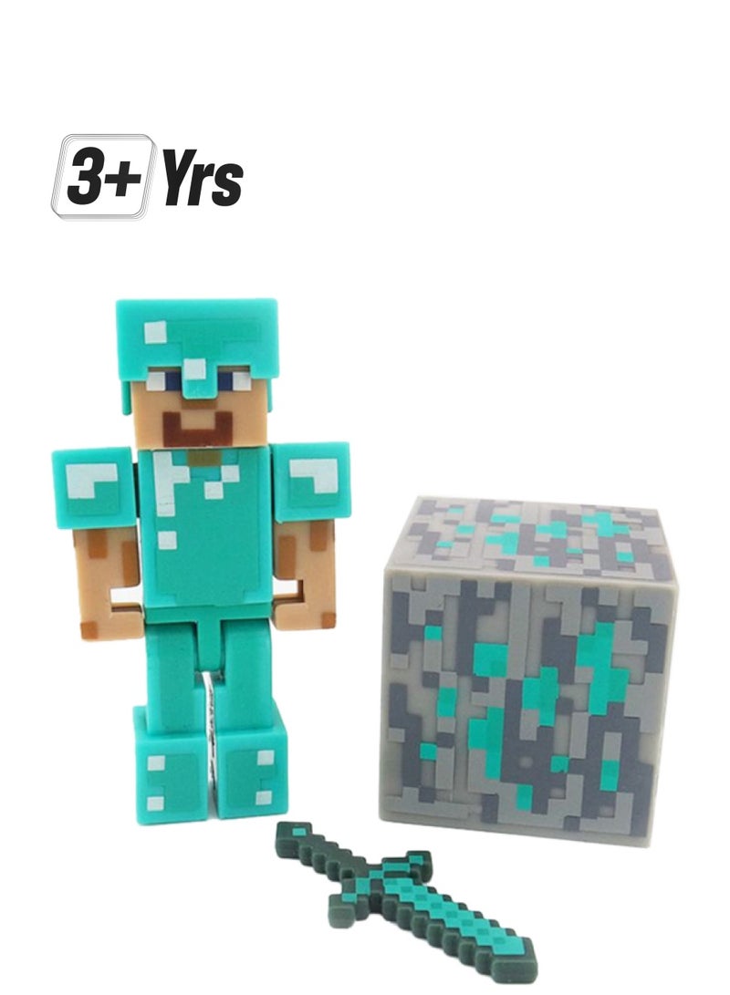 Beauenty TK0008-T Minecraft Games Steve Removable Figure Toy 3+ Years
