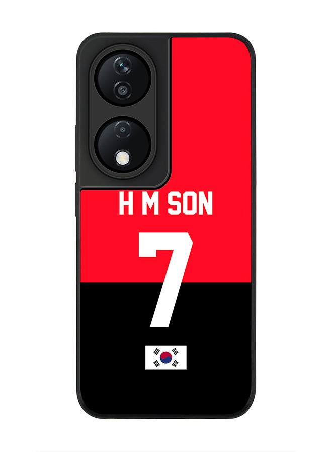 Stylizedd Rugged Black Edge Case for Honor X7b, Slim fit Case Thin Cover -  Football Team - South Korea, Player Name - H M Son - Image 1