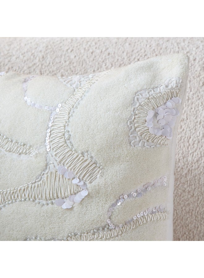 Home Box Petra Wave Embellished Filled Cushion 45 x 45 cm - Image 2