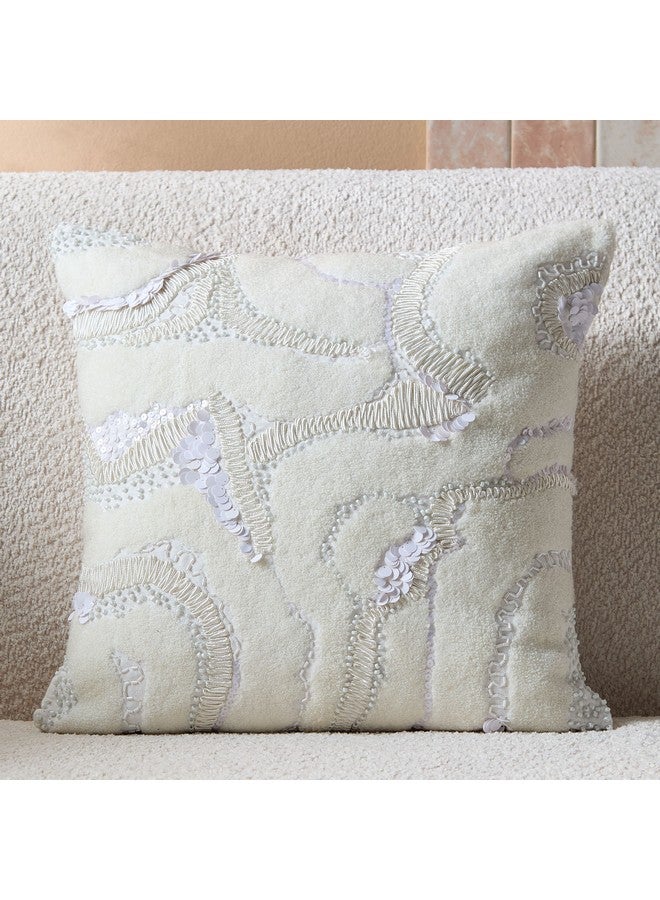 Home Box Petra Wave Embellished Filled Cushion 45 x 45 cm - Image 1