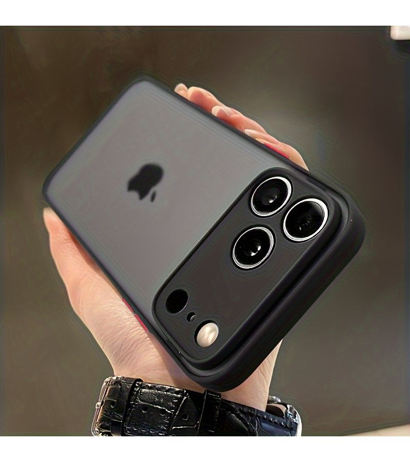 حافظة هاتف باللون الأحمر غير اللامع مصممة لهاتف iPhone 16، فائقة النحافة، ظهر شفاف من البولي كربونات الصلب. - Image 4