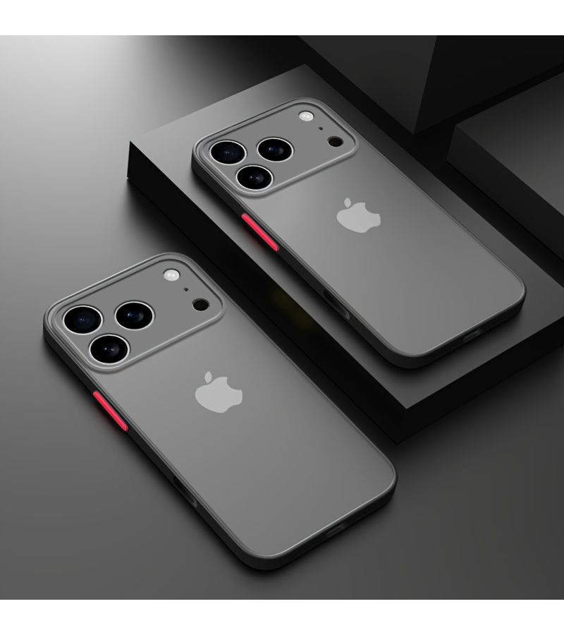 حافظة هاتف باللون الأحمر غير اللامع مصممة لهاتف iPhone 16، فائقة النحافة، ظهر شفاف من البولي كربونات الصلب. - Image 2