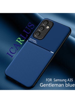 ICARLUS Case for Samsung Galaxy A35 5G Magnetic Cover Gentleman Blue 