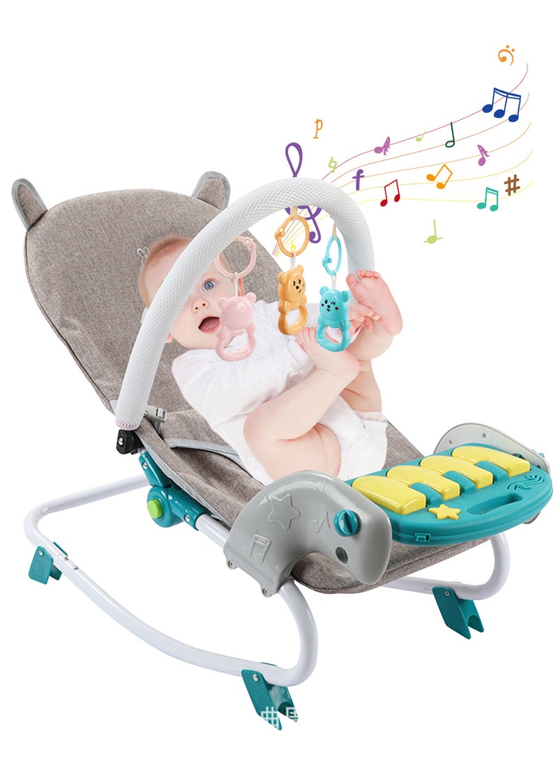 MaBaby - Baby Rocker Bouncer, Adjustable And Portable Baby Rocking Chair, Can Lie And Sit, Baby Swing With Adjustable Music Panel - Image 1