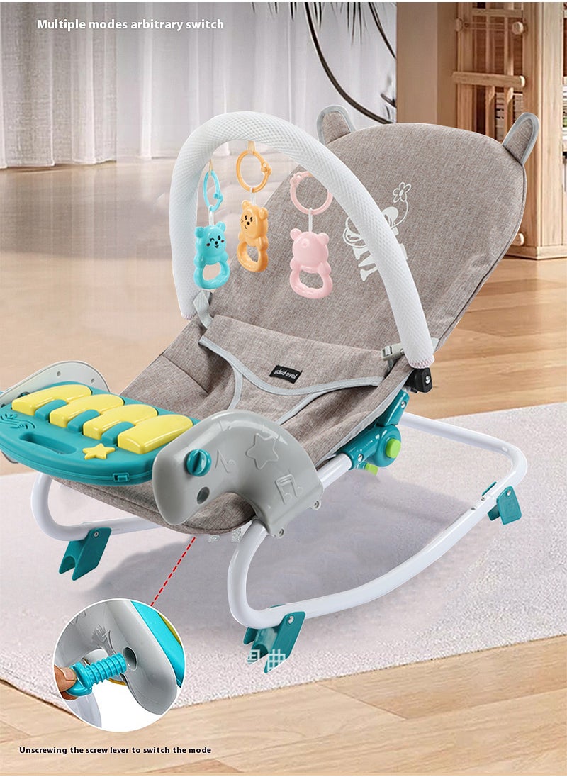 MaBaby - Baby Rocker Bouncer, Adjustable And Portable Baby Rocking Chair, Can Lie And Sit, Baby Swing With Adjustable Music Panel - Image 1
