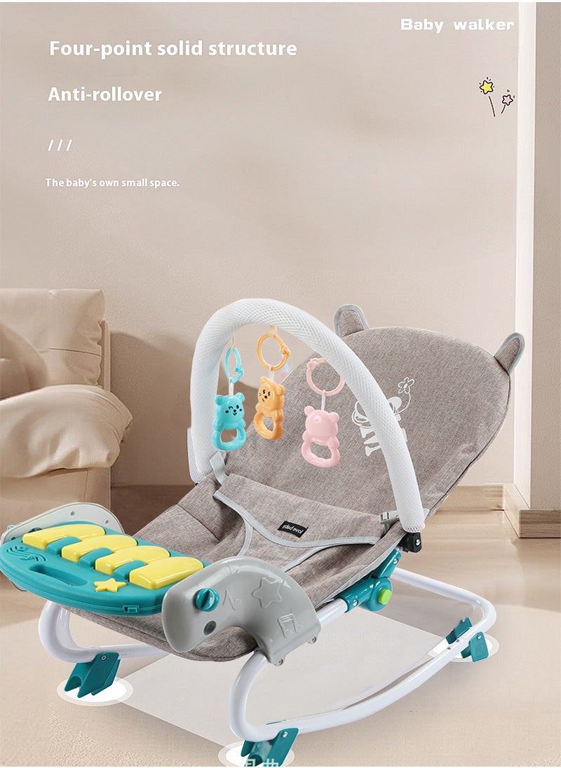 MaBaby - Baby Rocker Bouncer, Adjustable And Portable Baby Rocking Chair, Can Lie And Sit, Baby Swing With Adjustable Music Panel - Image 1