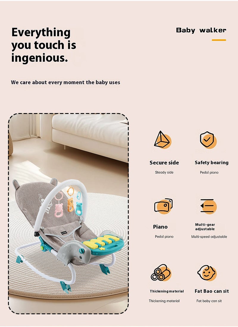 MaBaby - Baby Rocker Bouncer, Adjustable And Portable Baby Rocking Chair, Can Lie And Sit, Baby Swing With Adjustable Music Panel - Image 1