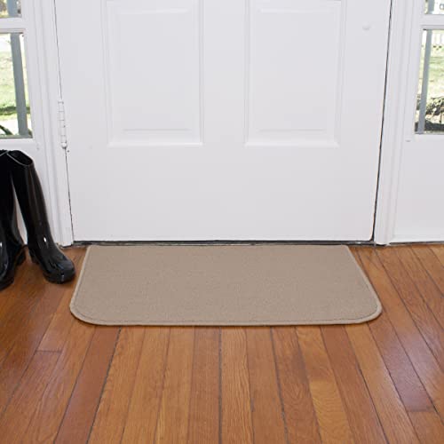 Ritz Solid Accent Rug: 18" x 30" Stain Resistant Kitchen or Living Room Floor Mat, Latex Backing, Machine Washable, Beige - Image 2