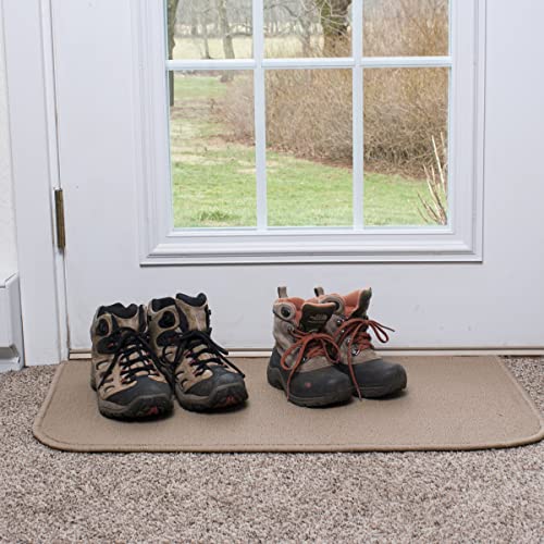 Ritz Solid Accent Rug: 18" x 30" Stain Resistant Kitchen or Living Room Floor Mat, Latex Backing, Machine Washable, Beige - Image 3