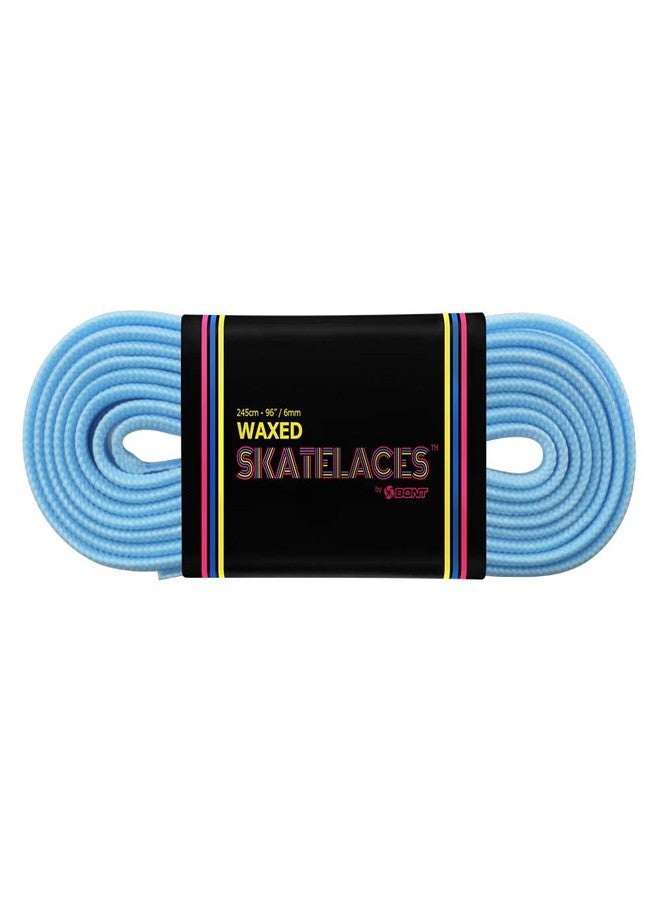 Bont Skates Waxed Laces - 6mm & 8mm - 47" 71" 79" 96" 108" - Tickle Blue, Tickle Blue, 8mm Wide / 47 inch / 120cm - Image 2