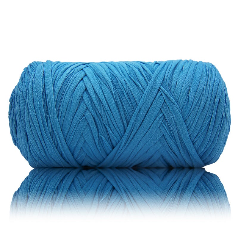 MSyarn 400g T Shirt Yarn Tshirt Crochet Yarn for Crocheting BagCraft ProjectHome Decor 141oz400g 120yd110m Crochet with Polyester Spandex Blend Stretch FabricJade Blue