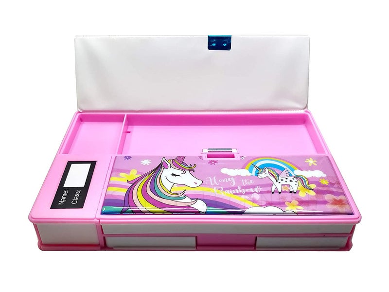 SHREE TECHNESH® Unicorn Glossy Printed Dual Sided Pencil Box with Sparkling Unicorn Gel Pen for Girls - Image 5