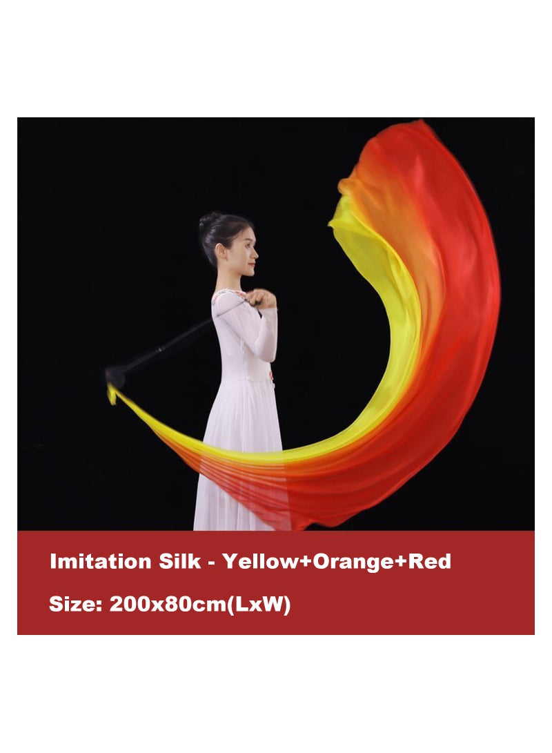 SYOSI 4 Sets Belly Dance Colorful Veil Poi Scarf Poi Streamer with Poi Balls Silk Poi for Stage Props, Youth Silk Ribbon Dancer Wand,  Juggling Play Silk Streamer with Rods - Image 3