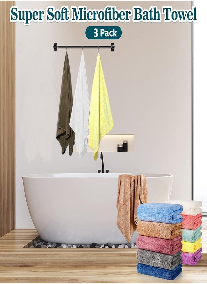 Extra soft large bath towels, 3 pieces