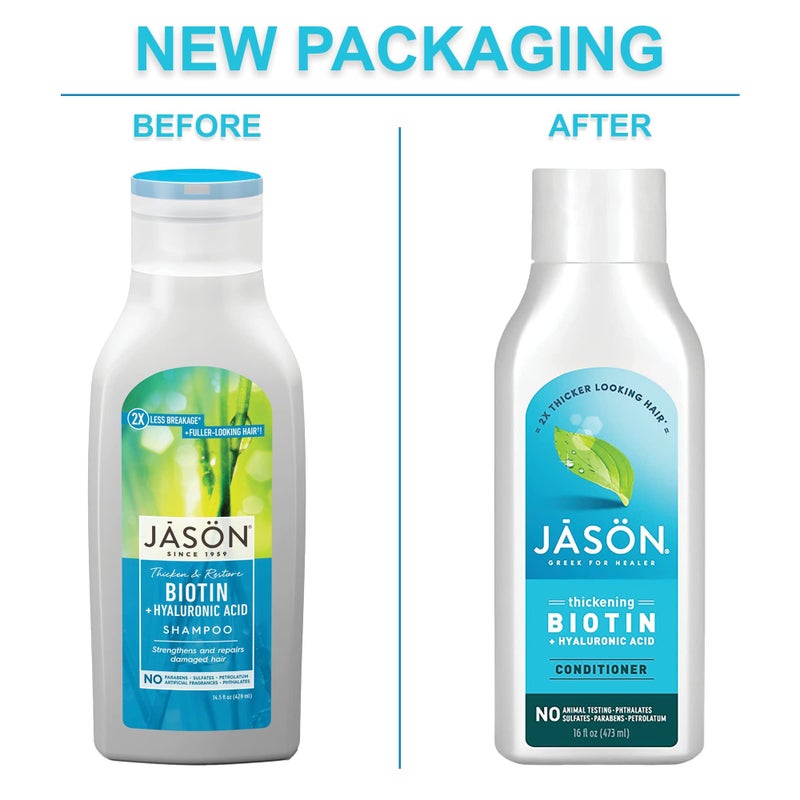 Jason Conditioner, Thicken & Restore Biotin and Hyaluronic Acid, 16 Oz - Image 2