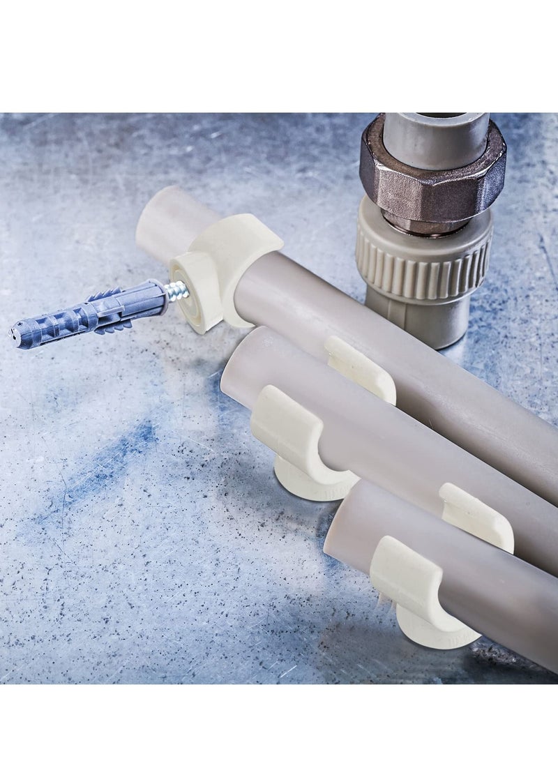 SYOSI PEX Pipe Clamps Holder - Secure Your Pipes with 50 Packs 1/2 Inch ,16 mm Pipe Clamp Pipe Holder PEX Tubing Clamps PVC Water Pipe Support Hangers U-Hook Plastic Pipe Clamp Tools - Image 4