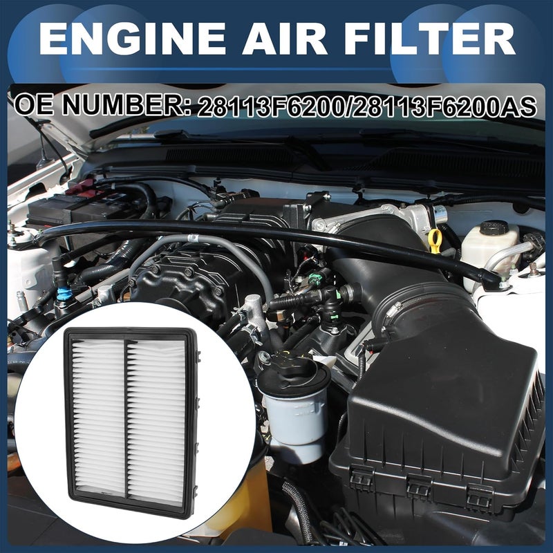 INFINAUTO فلتر هواء المقصورة INFINAUTO عنصر فلتر المحرك رقم 28113F6200 لكيا كادينزا 3.3L (2017-2020) - Image 2
