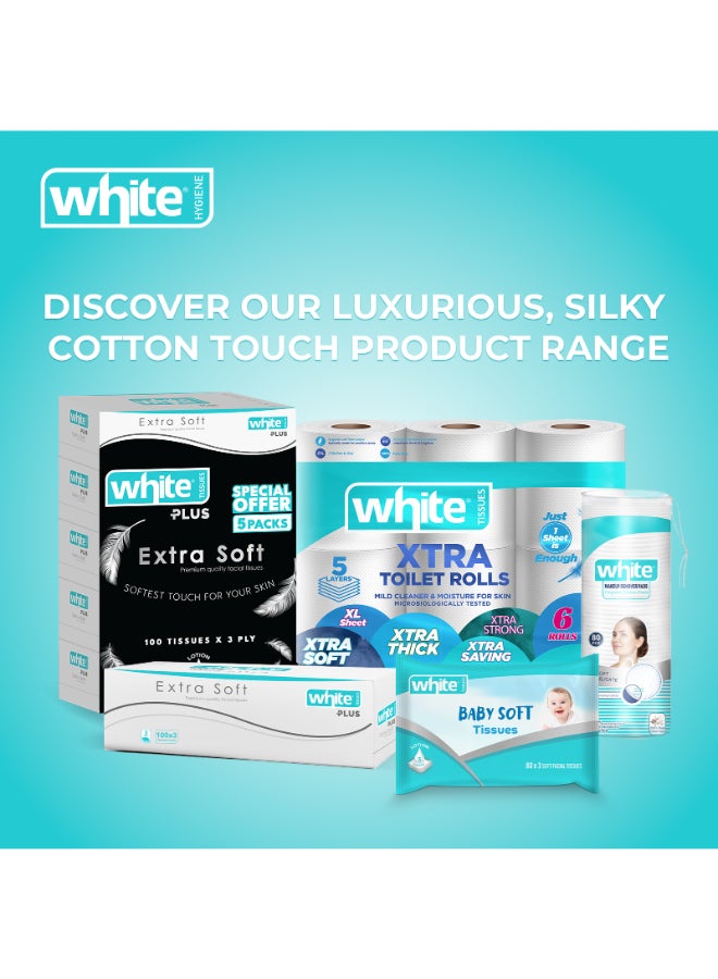 White Facial Tissues Baby Soft 80 Pulls x 3 ply 3in1 - Image 2