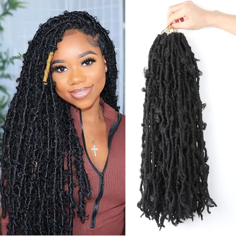 LMZIM 5 Packs 18 Inch Butterfly Locs Crochet Hair for Black Women Faux Locs Pre looped Pretwisted Braids 18 inch 5 pack 1b - Image 2