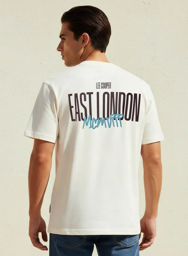 لي كوبر Lee Cooper Men Regular Fit Crew Neck Short Sleeve Logo Print T-shirt
