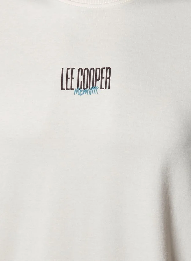 لي كوبر Lee Cooper Men Regular Fit Crew Neck Short Sleeve Logo Print T-shirt