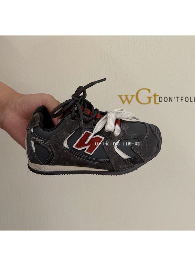 Conti Cat Trendy New Kidsren's Retro Letter Forrest Gump Shoes For Male And Female Students Outdoor Velvet Sports Training Shoes