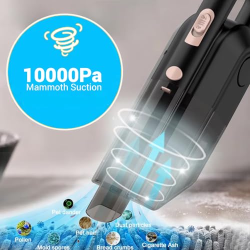 MILAGROW Handheld Cordless Vacuum Cleaner (CoinSucker-Pro) with 10kPa Strong Suction, Multipurpose & Rechargeable Vacuum Cleaner for Car, Home & Office (Black) - Image 2