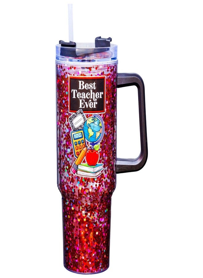 سبونتيكس كوب سفر سبونتيكس تيتشر 40 أونصة من الأكريليك اللامع - جدار مزدوج من الأكريليك مع غطاء سفر قابل للقفل منزلق وماصة - ارتفاع 11 بوصة