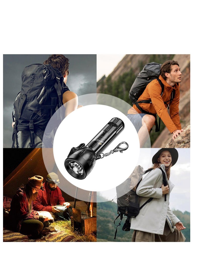 Generic - Small Keychain Torch, Mini USB Rechargeable Keychain Flashlight Bright Key Ring Portable Pocket Torch Light, Versatile 2000 Lumens Keychain Toy with Safety Clip for Various Outdoor Activities - Image 1