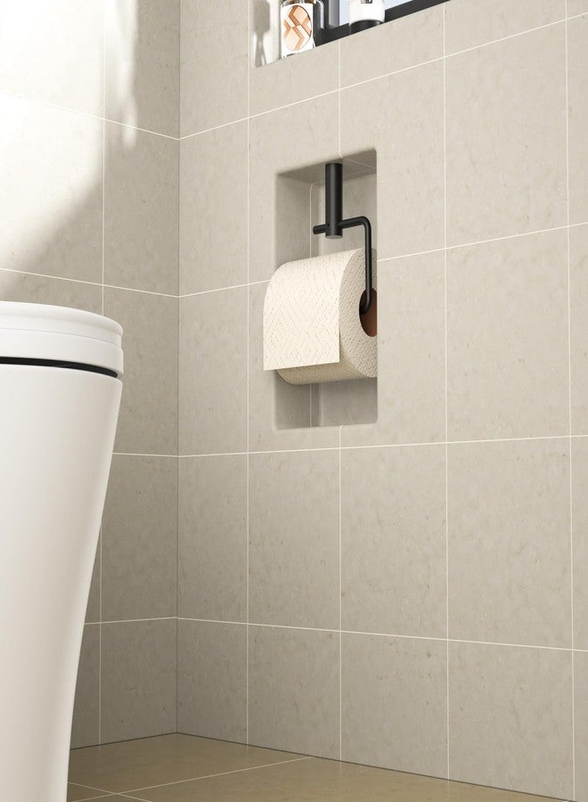 Bernkot Tile Ready Toilet Paper Holder, in Wall Toilet Paper Niche, Tile in Toilet Roll Holder for Bathroom Remodel (Matte Black Roll Shaft) - Image 3