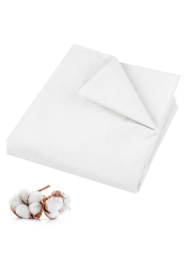 PEASUG 100% Cotton Muslin Fabric,59 inch x 2 Yards Bleached Muslin Linen Fabric by The Yard, Medium Weight Draping Fabrics Suitable for Sewing Embroidery, Garments, Crafts Material-White - Image 1