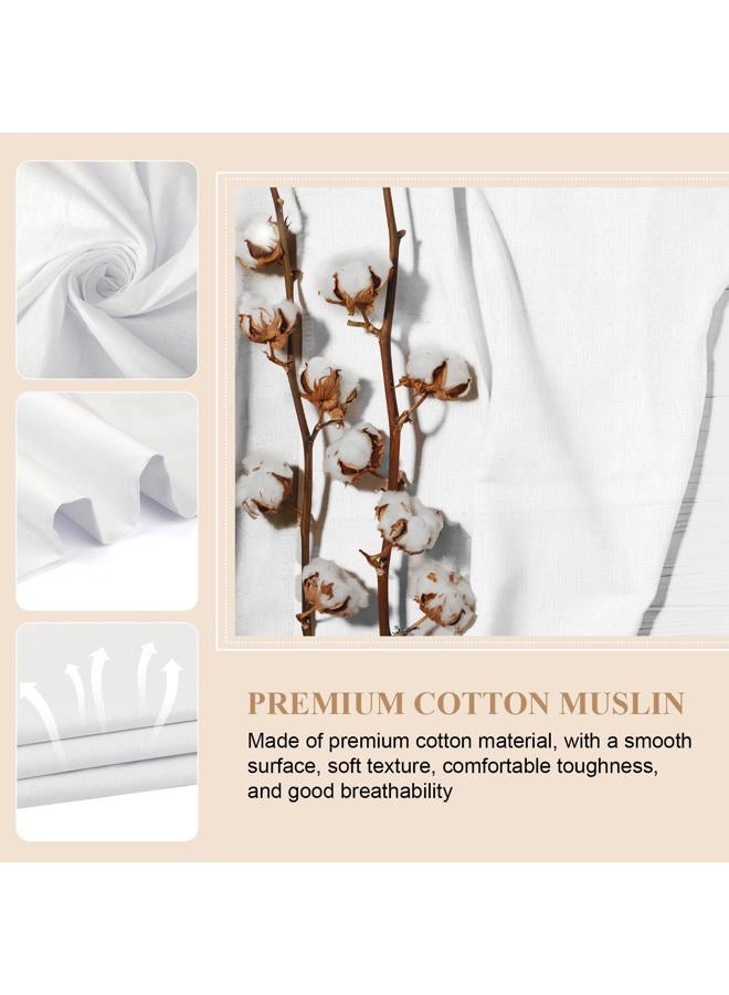 PEASUG 100% Cotton Muslin Fabric,59 inch x 2 Yards Bleached Muslin Linen Fabric by The Yard, Medium Weight Draping Fabrics Suitable for Sewing Embroidery, Garments, Crafts Material-White - Image 3