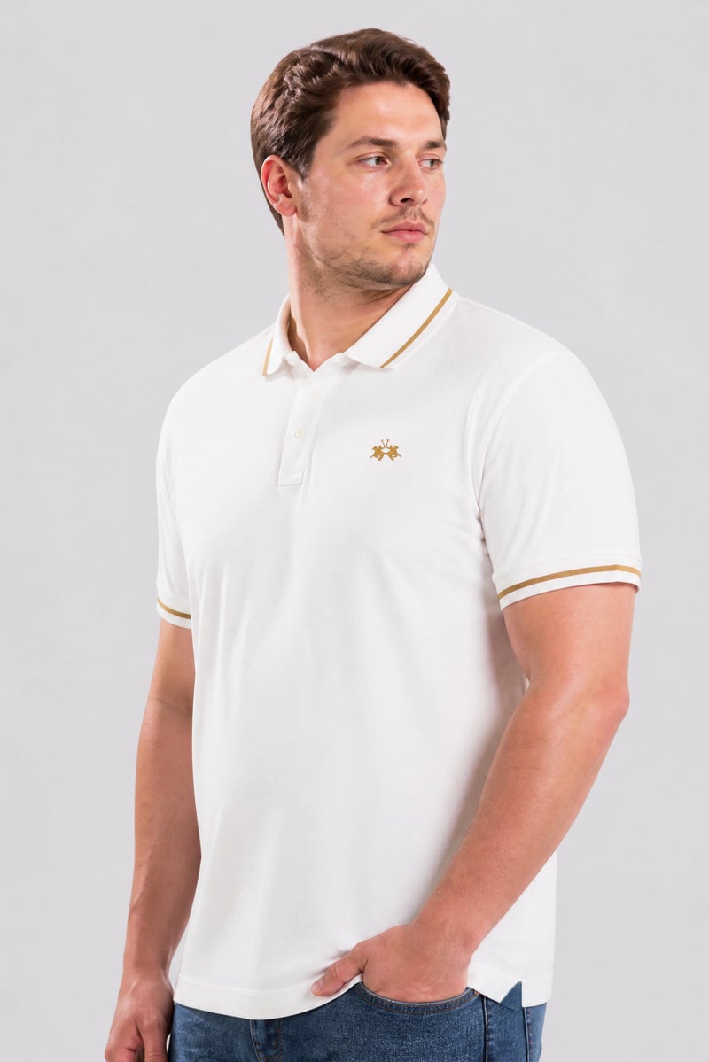 La Martina Men Regular Fit Embroidered Logo Short Sleeve Polo Shirt, White - Image 3