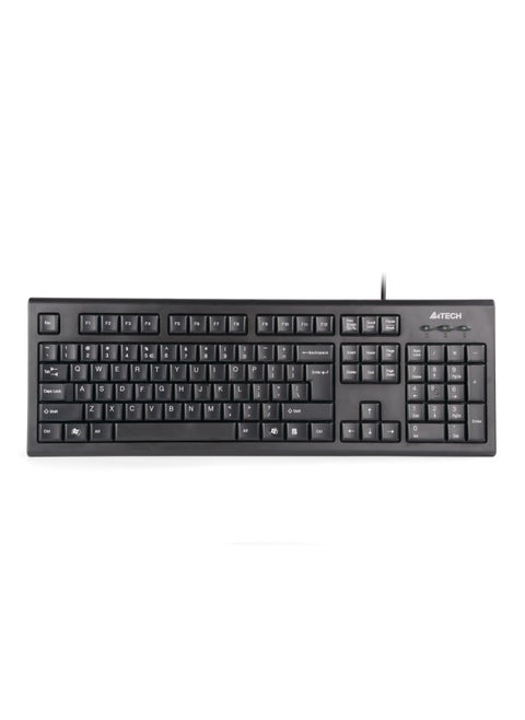 A4TECH WIRED KEYBAORD KR-85, COMFORT KEY WITH FN HOT KEYS, BLACK