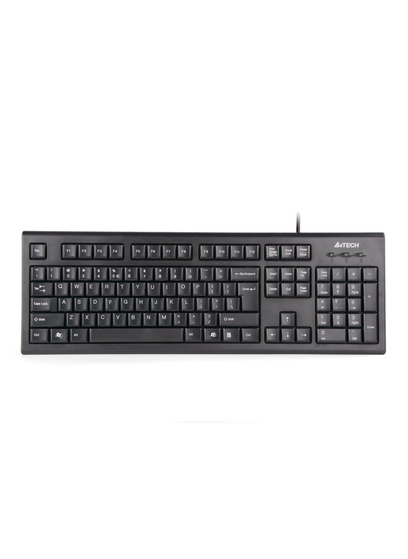 A4TECH A4TECH WIRED KEYBAORD KR-85, COMFORT KEY WITH FN HOT KEYS, BLACK  - Image 1