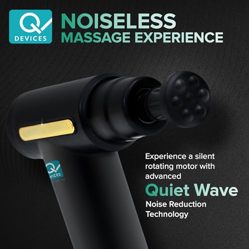 Q DEVICES Portable Massage Gun - Percussive Therapy Deep Tissue Massager for Muscle Recovery, 6 Speeds & 4 Heads - Ultra Quiet Electric Handheld Gun Massager for Back, Neck, Athletes & Pain Relief - Image 3