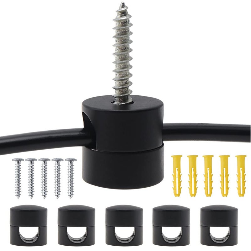 RTNLIT Swag Hook for Chandelier Ceiling Lights Cable Lamp Hook for Fabric Electrical Cord Cable Hanging Pendant Lighting FixturesBlack Pack of 5