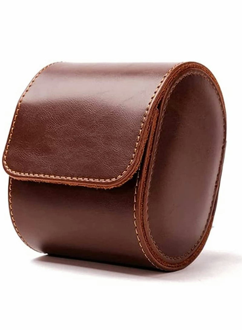 Watch Roll Travel Case, Single Watch Case for Men and Women with Suede Lining - Watch Roll Travel Case - Storage Organizer and Display(Dark Brown)… - Image 1