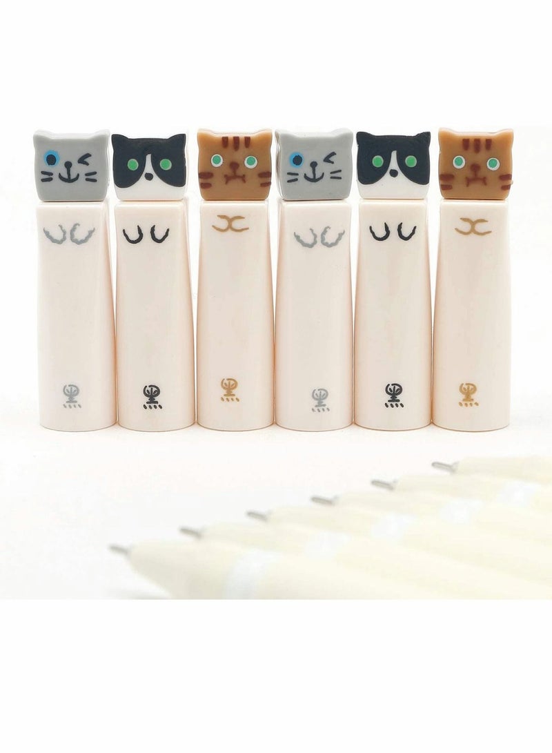 Black Ink Gel Pens, 0.38mm Cute Pens Japanese Kawaii Cat Ultra Fine Point Tip Pen Set Rollerball for Stationary School Office Supplies, Great Art Crafts Scrapbooks (6 pack) - Image 5