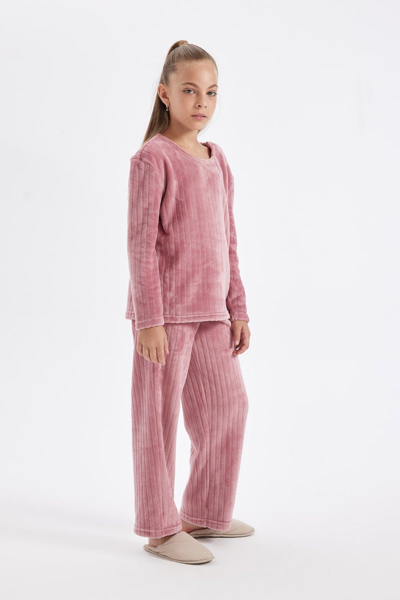 DeFacto Girl Fleece Long Sleeve 2 Piece Pajama Set - Image 5