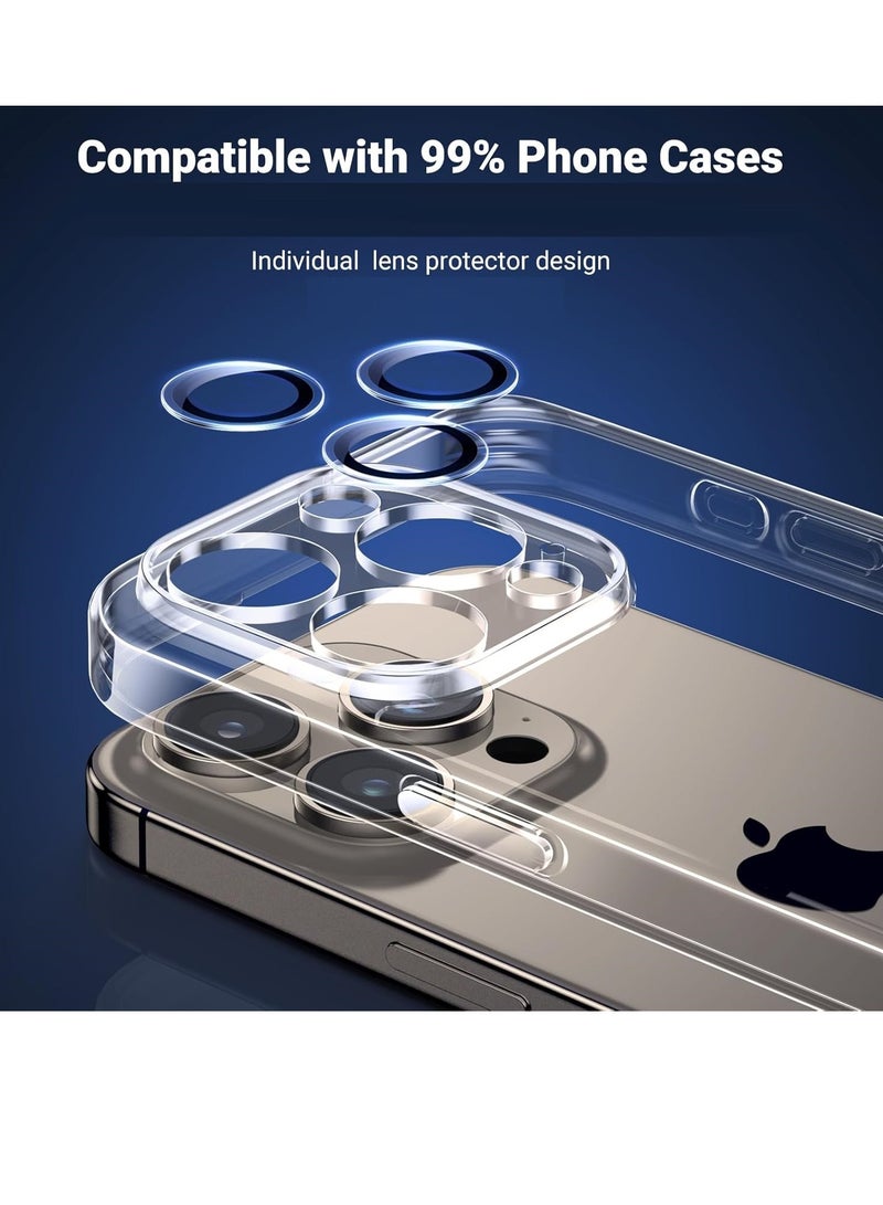ايونلاين واقي عدسة الكاميرا iPhone 16 Pro Max  【حماية قصوى ضد السقوط】【تصوير عالي الدقة بدون فقدان】【واقي فردي】واقي كاميرا سهل التركيب متوافق - 99% من كفرات الهاتف شفاف  - Image 3