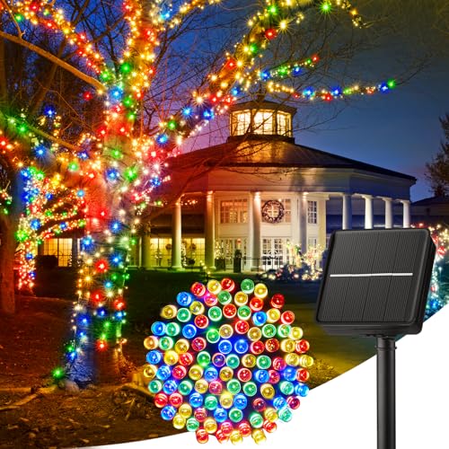 Minetom Solar String Lights Outdoor, 40FT 100 LED String Lights Solar Powered with 8 Lighting Modes, Waterproof Solar Patio Lights, Colorful Solar String Lights for Outside Tree, Multicolor - Image 1