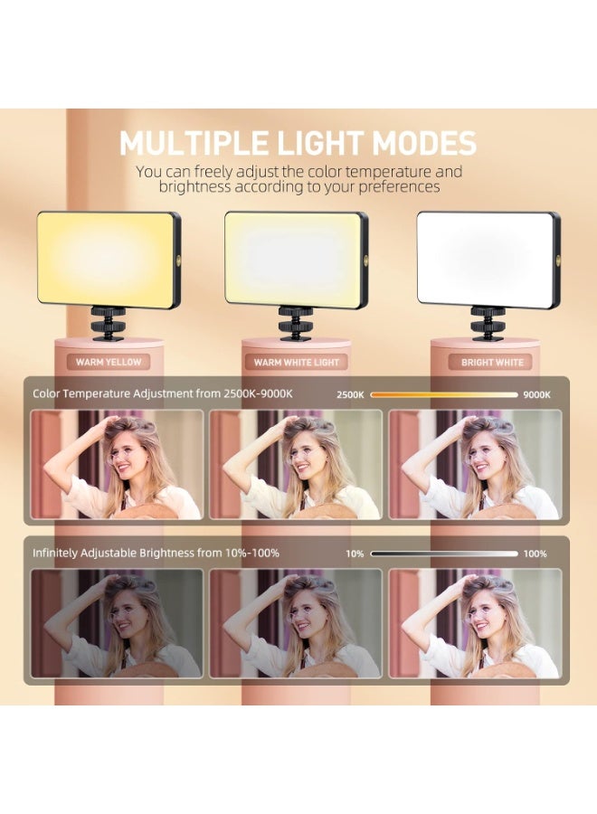 كونشاو مصباح فيديو LED قابل لإعادة الشحن 120 مع مشبك، ضوء سيلفي للهاتف 5000 مللي أمبير للكاميرا واللابتوب والبث المباشر - Image 5
