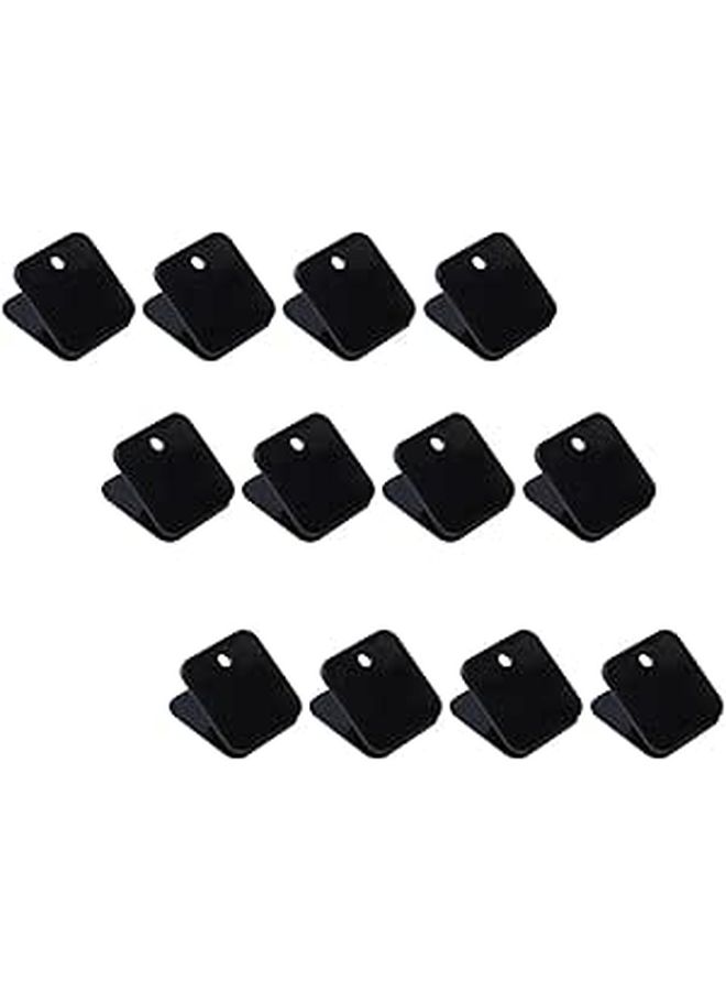 Plastic Foldback Clips Black and Transparent 12 Pack for Office Paper Bills Receipts Document Sealing and Filing - Image 1
