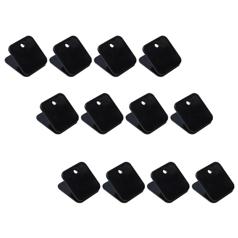 Plastic Foldback Clips Black and Transparent 12 Pack for Office Paper Bills Receipts Document Sealing and Filing - Image 2