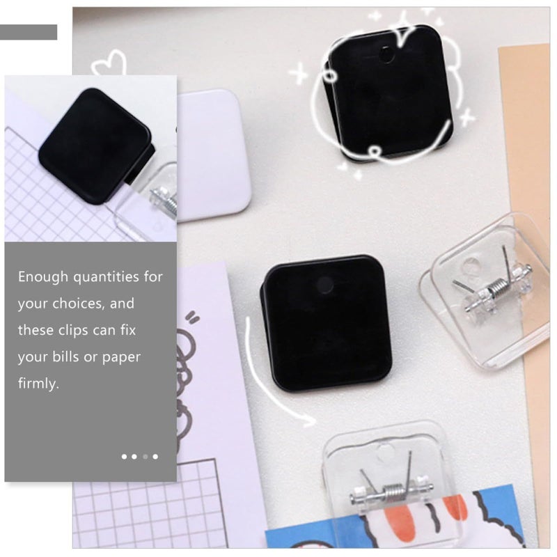 Plastic Foldback Clips Black and Transparent 12 Pack for Office Paper Bills Receipts Document Sealing and Filing - Image 3