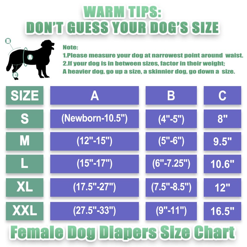 wegreeco Washable Dog Diapers Female Highly Absorbent Reusable Diapers for Doggie in Heat Dog Period for Heat Cycle, 3 Pack (Medium - Image 2