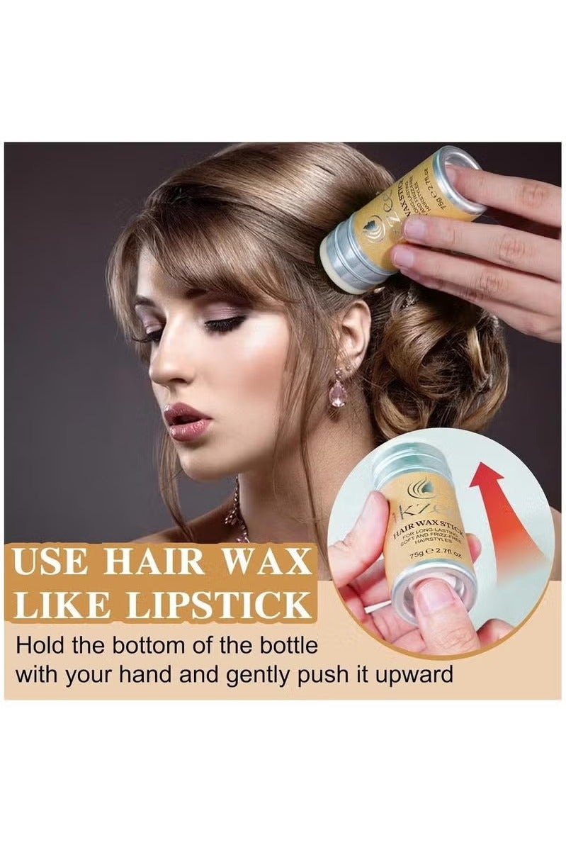 IKZEE 75g Hair Wax Stick and Comb Set 3 PCS Edge Control Brush Hair Slick Stick Wax Stick for Hair Bristle Brush for Flyaways Teasing Brush for Hair Styling for Baby Hair & Flyaways & Edge Frizz Hair - Image 4