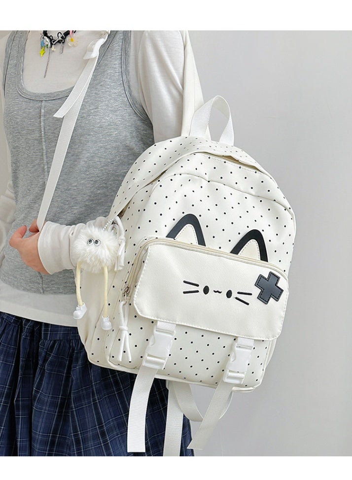 Girls' Lightweight Cat Ear School Backpack for Primary Students, Casual Daypack - Image 2