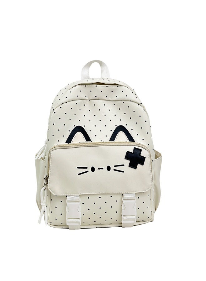 Girls' Lightweight Cat Ear School Backpack for Primary Students, Casual Daypack - Image 1